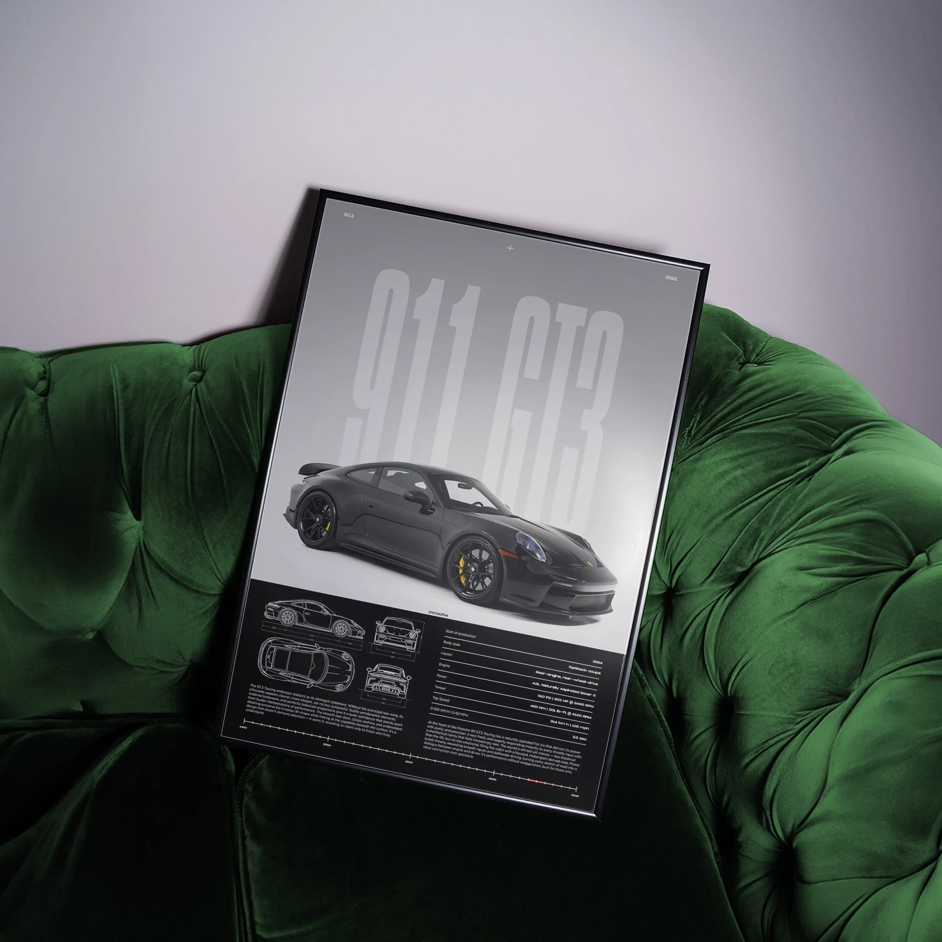 Porsche 911 GT3 Touring 992 Car Poster - image 2