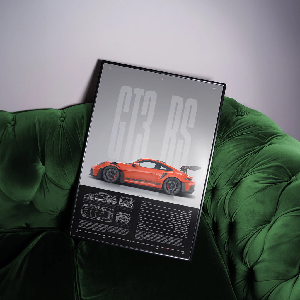 Porsche 911 GT3 RS 992 Lava Orange Car Poster - image 2