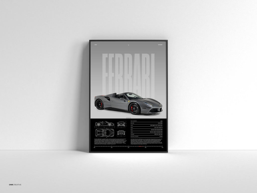 Ferrari 488 Spider Car Poster - image 4