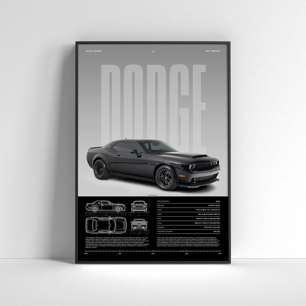 Dodge Challenger SRT Demon 170 Car Poster - image 4