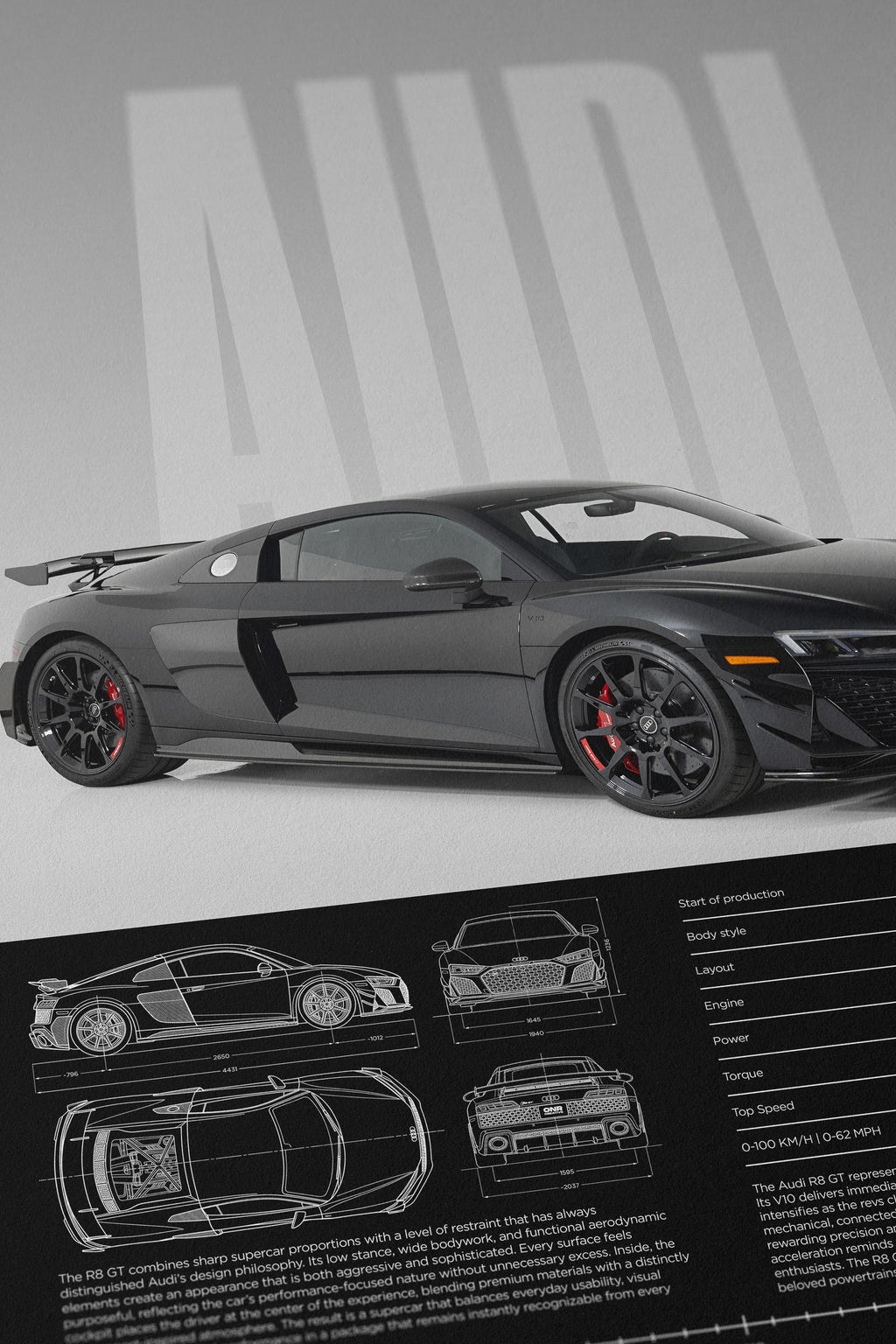 Audi R8 V10 GT Car Poster - image 4
