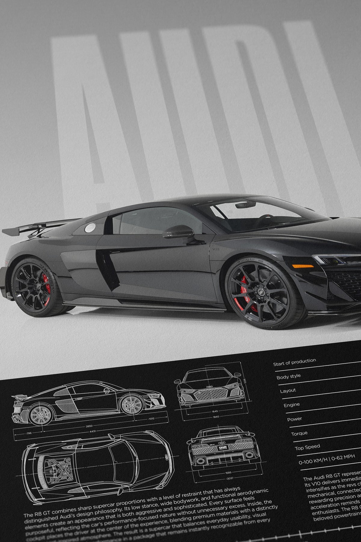 Audi R8 V10 GT Car Poster - image 4