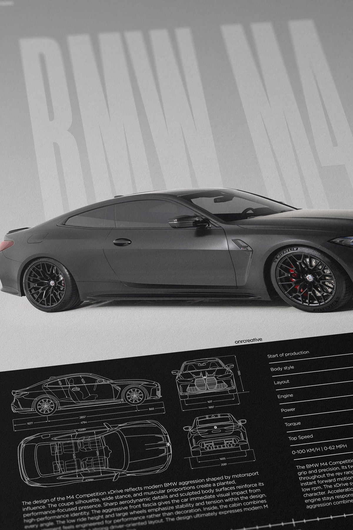 BMW M4 Competition (G82) Car Poster - image 5