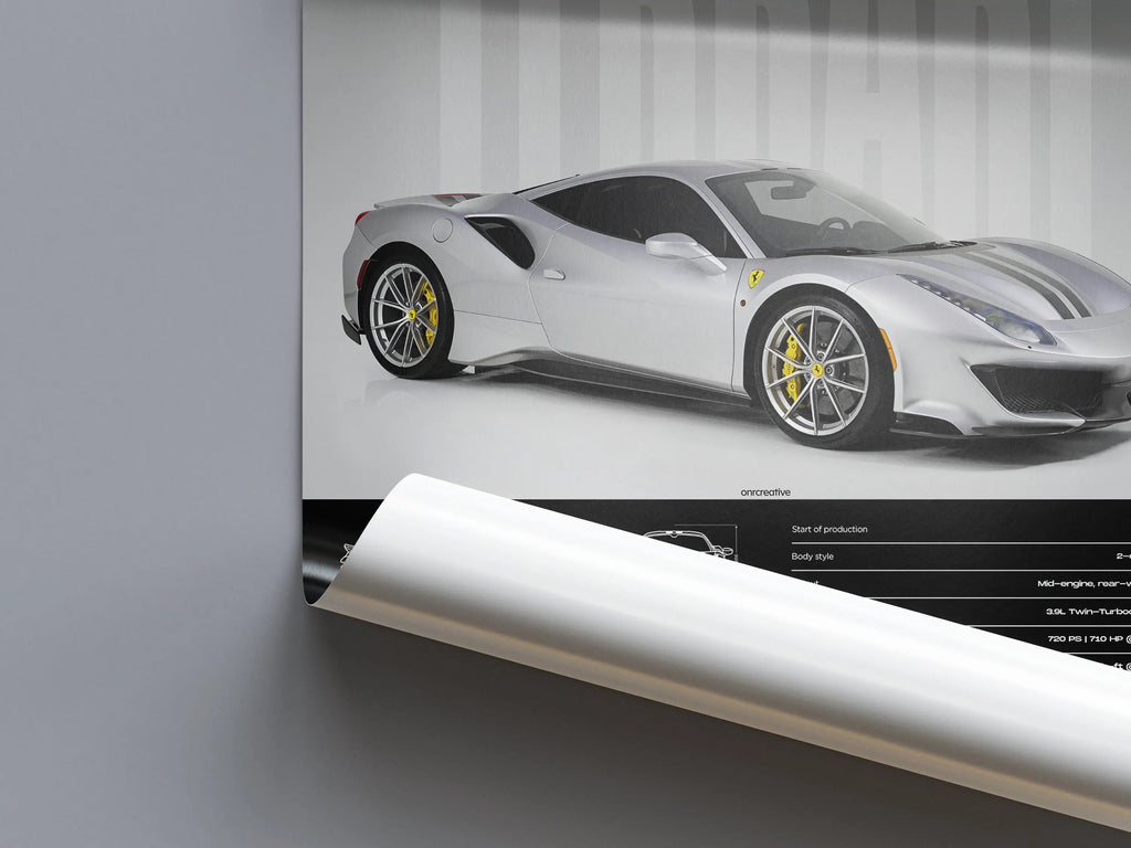 Ferrari 488 Pista Car Poster - image 2