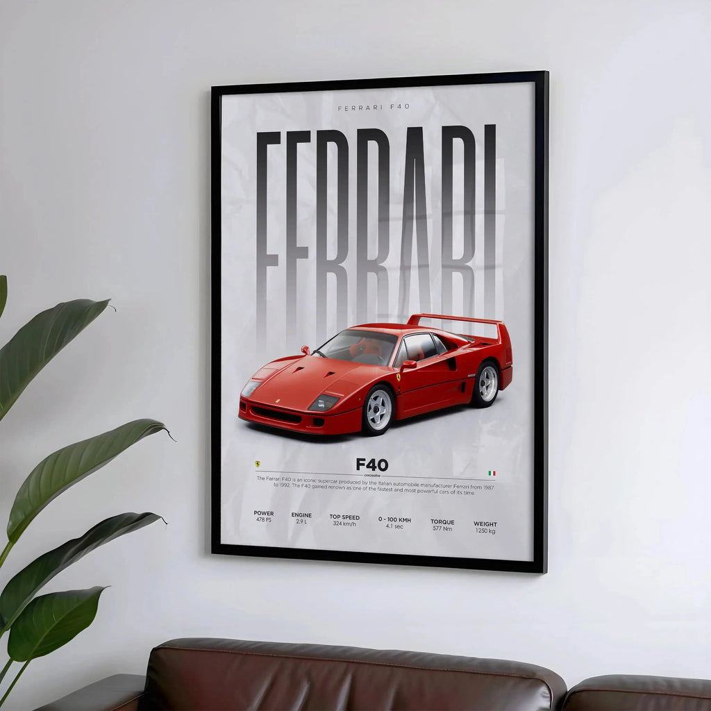 Ferrari F40 Car Poster - image 2