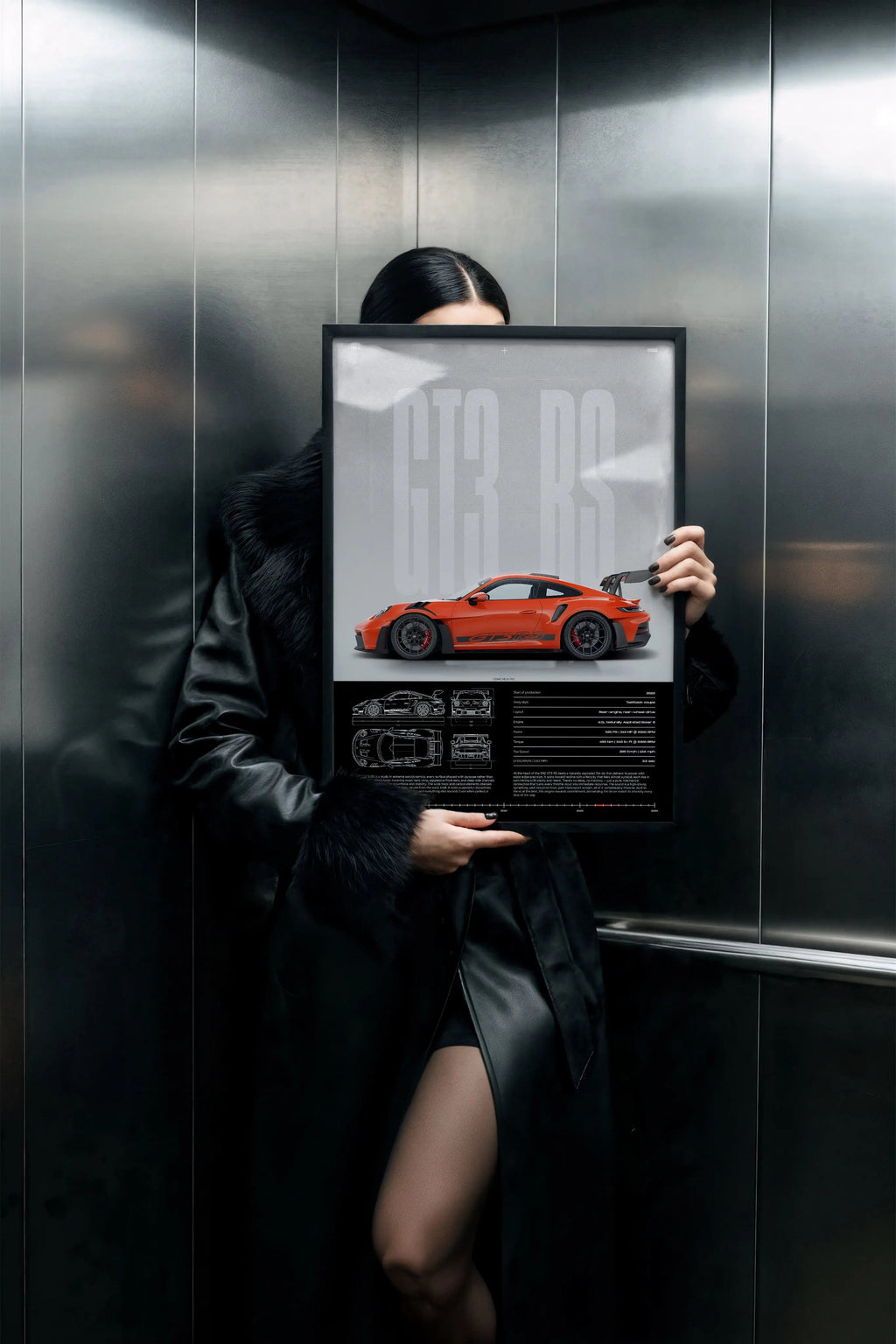 Porsche 911 GT3 RS 992 Lava Orange Car Poster - image 4