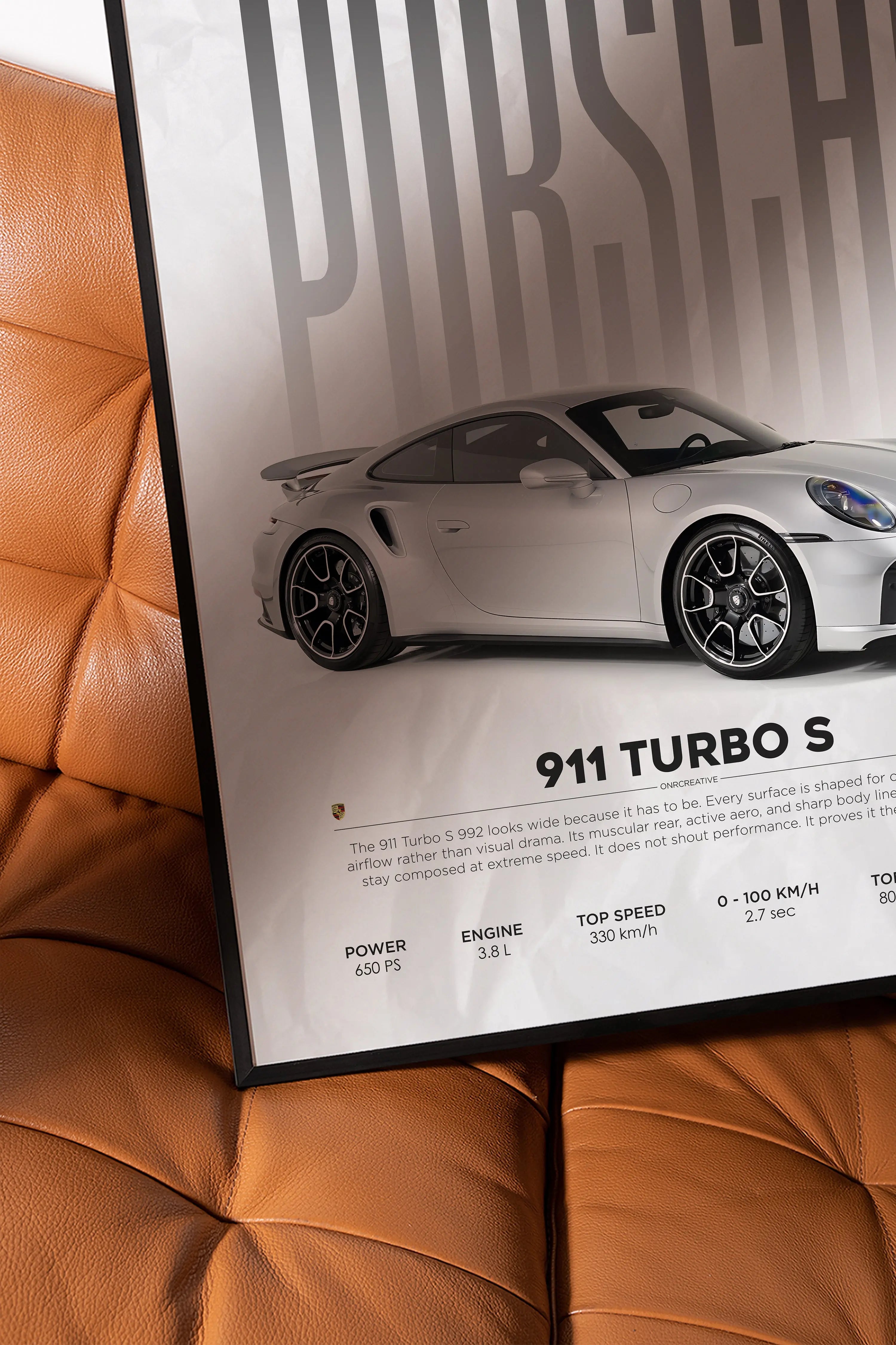 Porsche 911 Turbo S 992 Car Poster - image 3