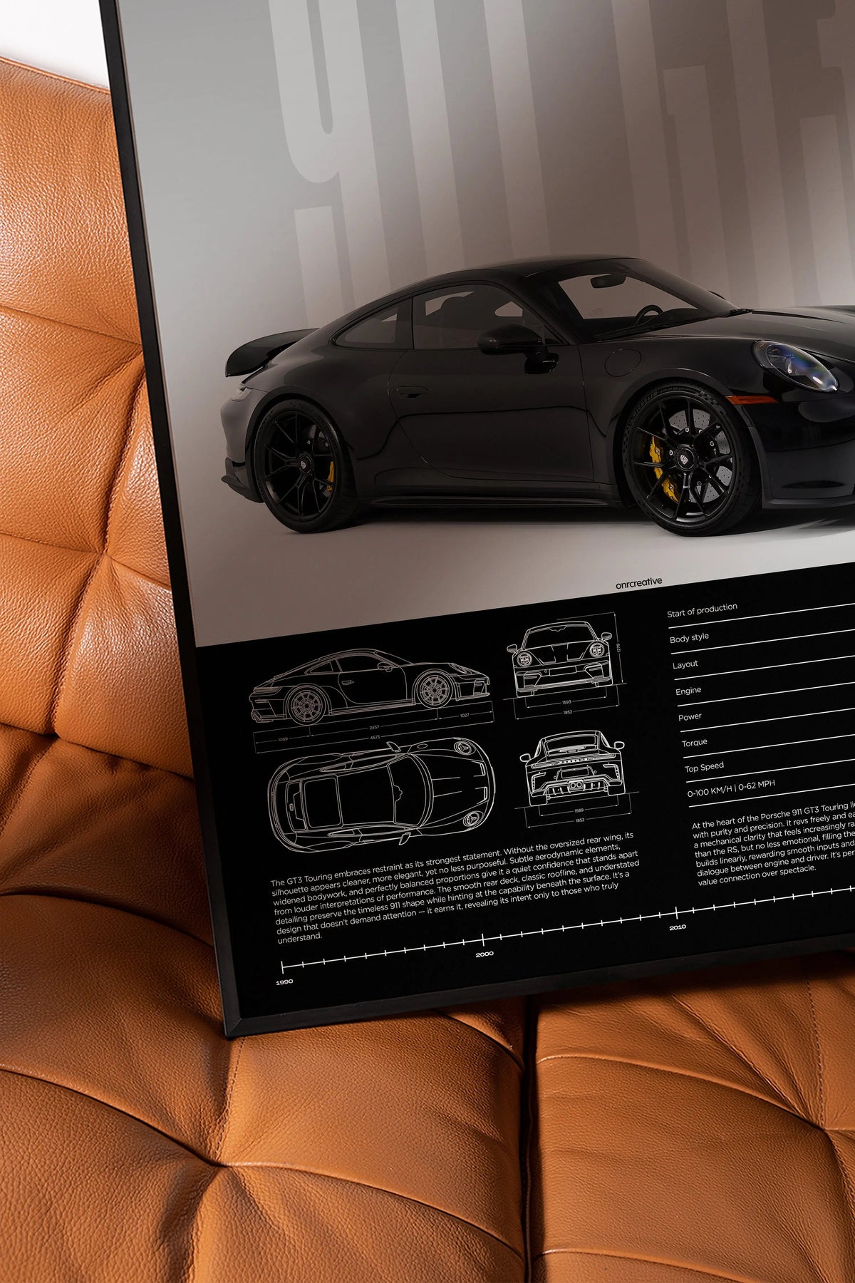 Porsche 911 GT3 Touring 992 Car Poster - image 3