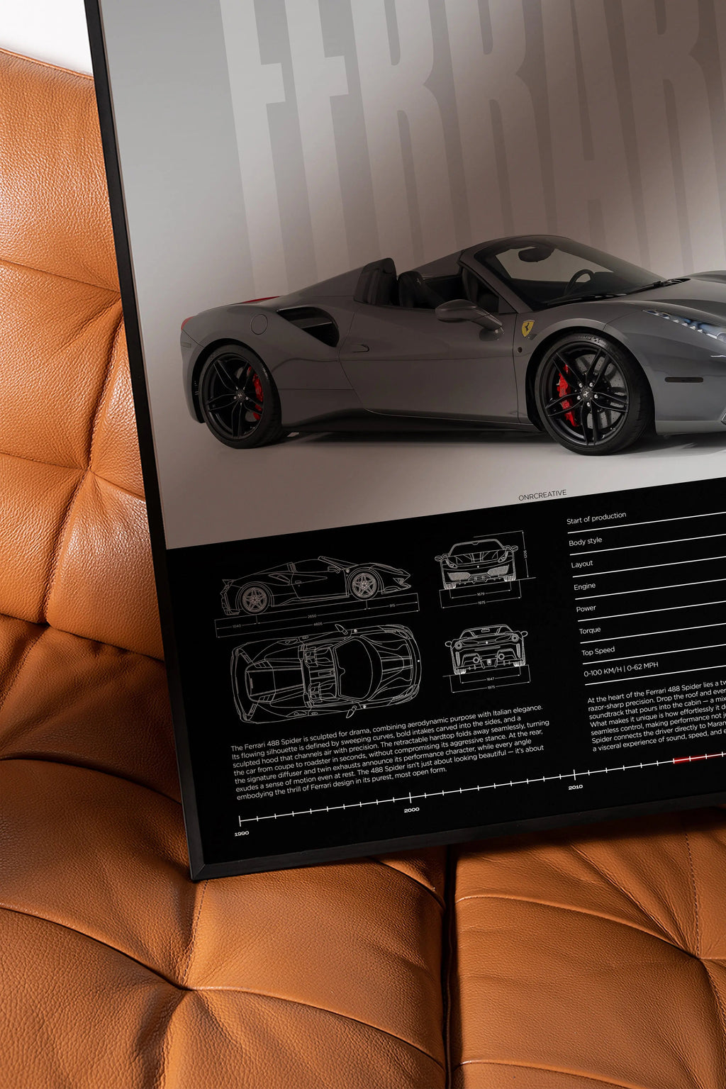 Ferrari 488 Spider Car Poster - image 3