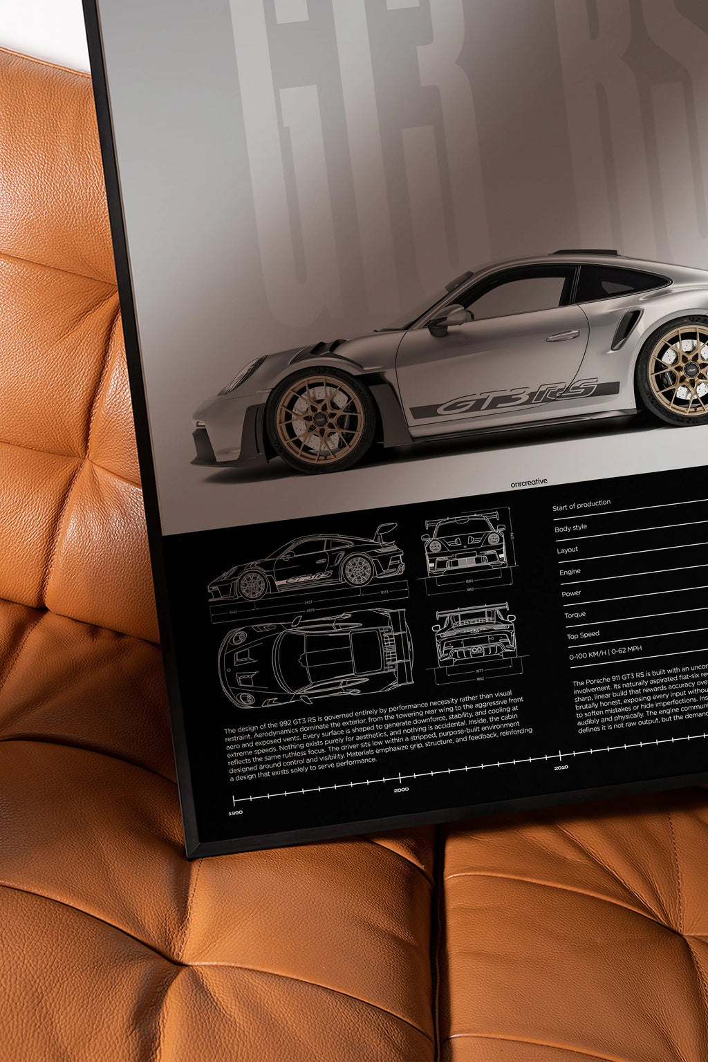Porsche 911 GT3 RS 992 Car Poster - image 3