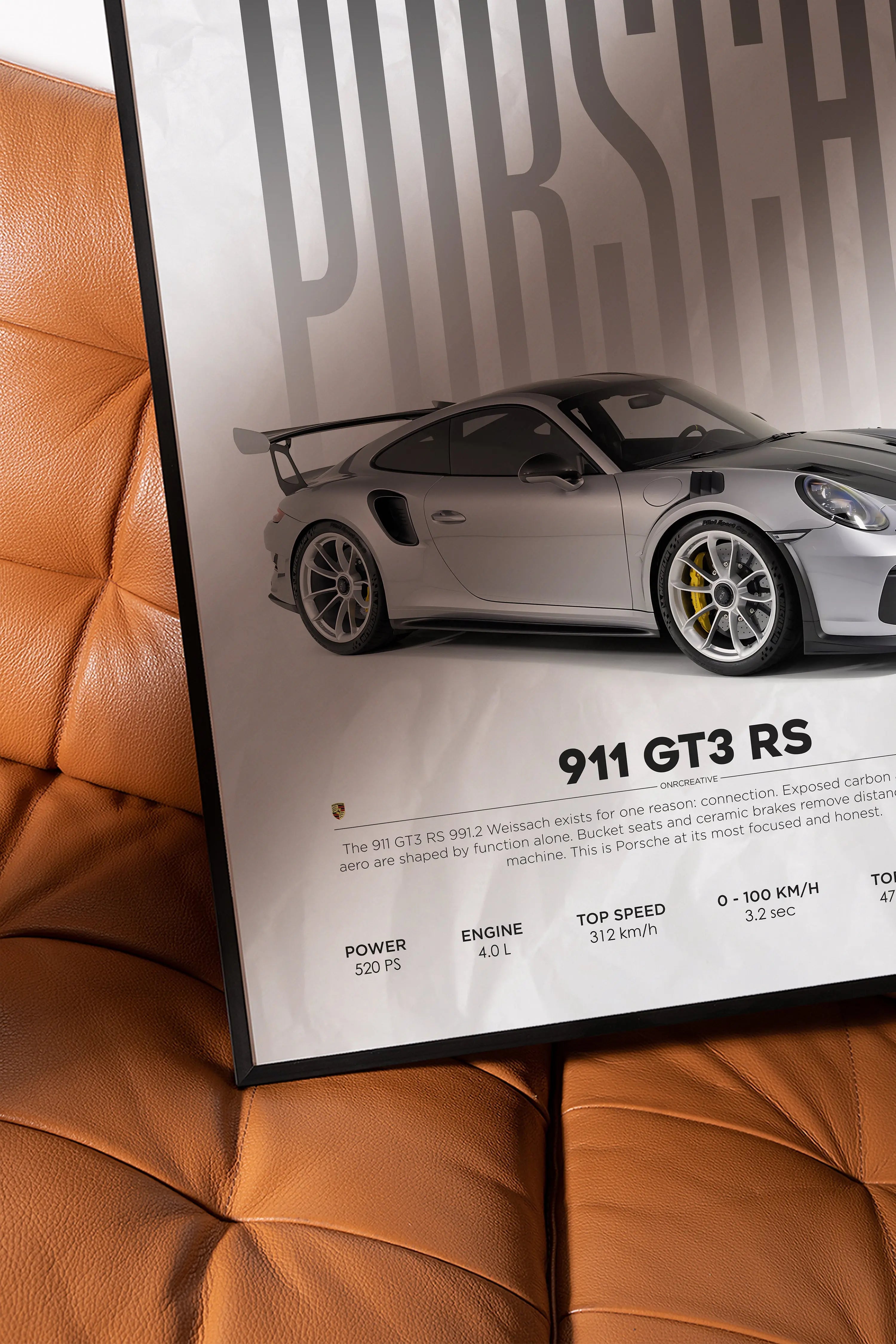 Porsche 911 GT3 RS 991.2 Weissach Package Car Poster - image 3