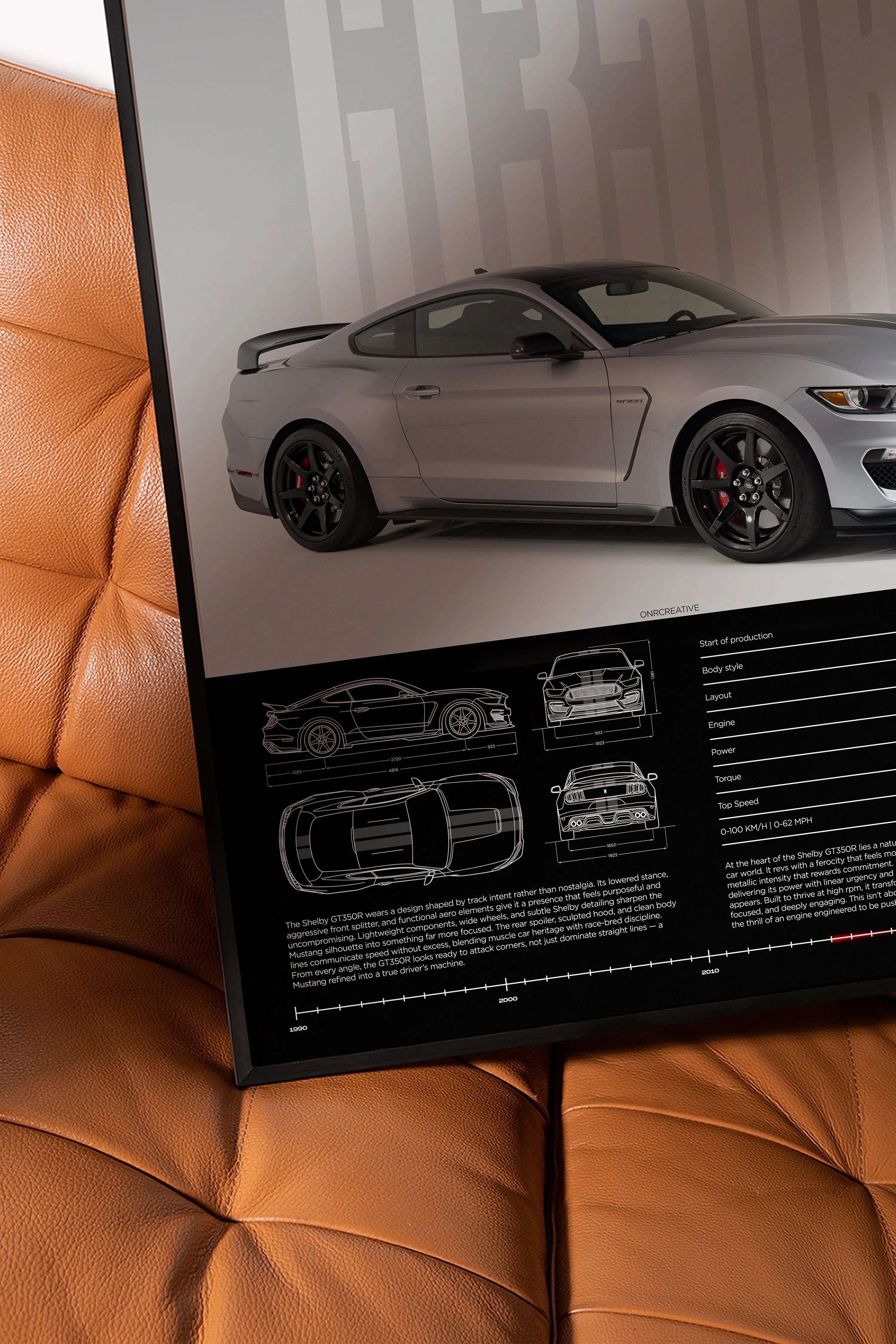Ford Mustang Shelby GT350R Car Poster - image 3