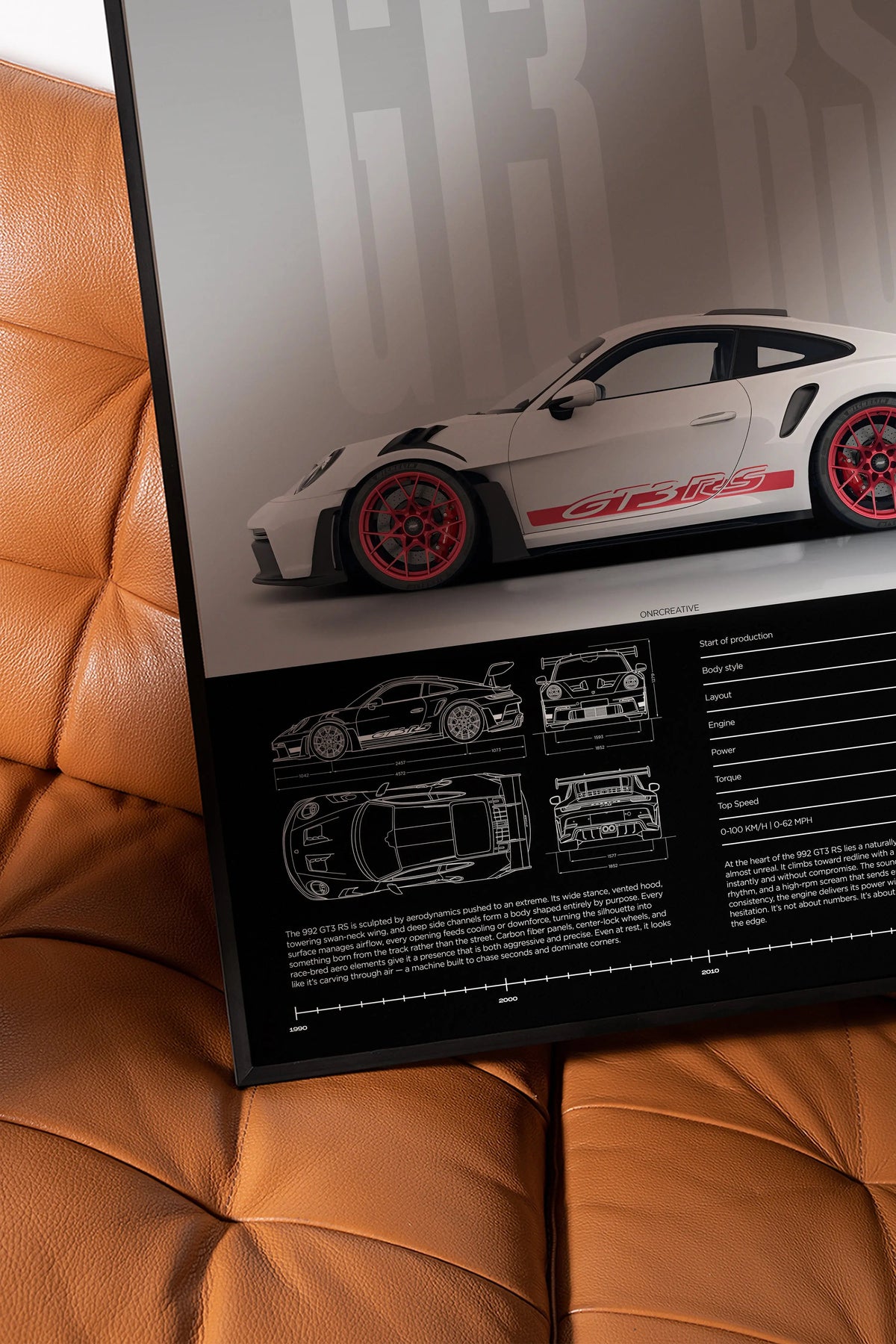 Porsche 911 GT3 RS 992 Car Poster - image 4