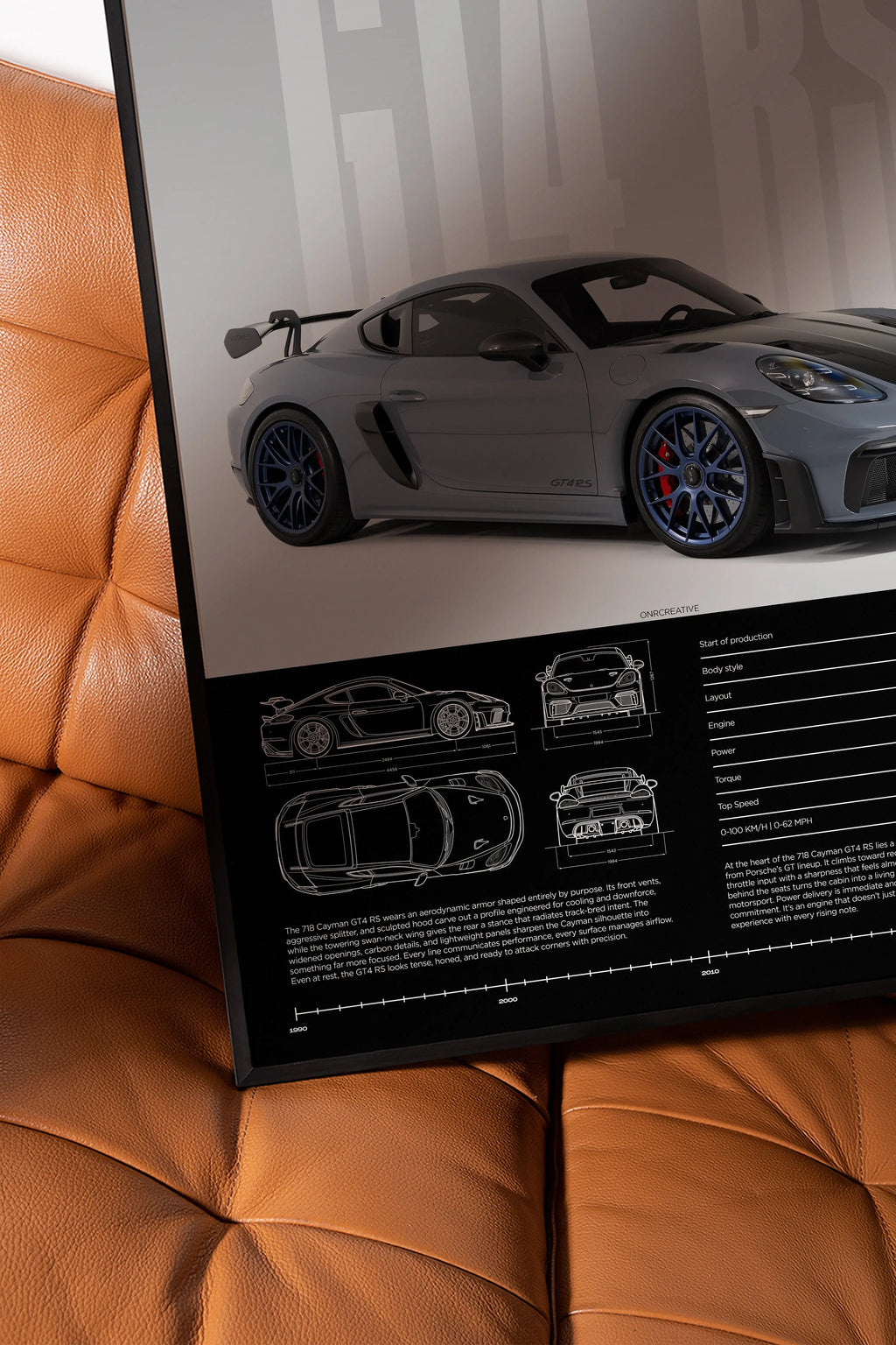 Porsche 718 Cayman GT4 RS Car Poster - image 2