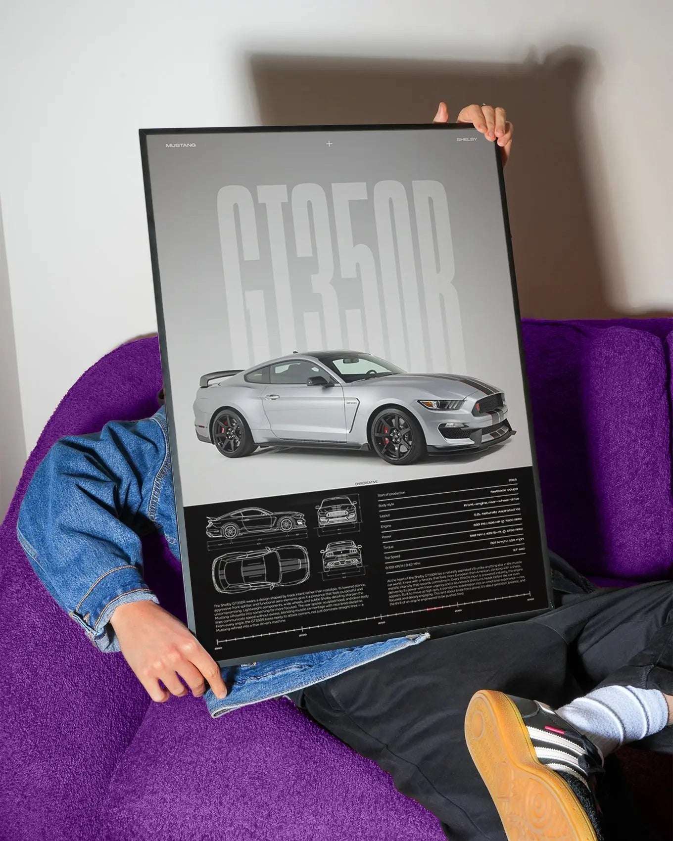 Ford Mustang Shelby GT350R Car Poster - image 4