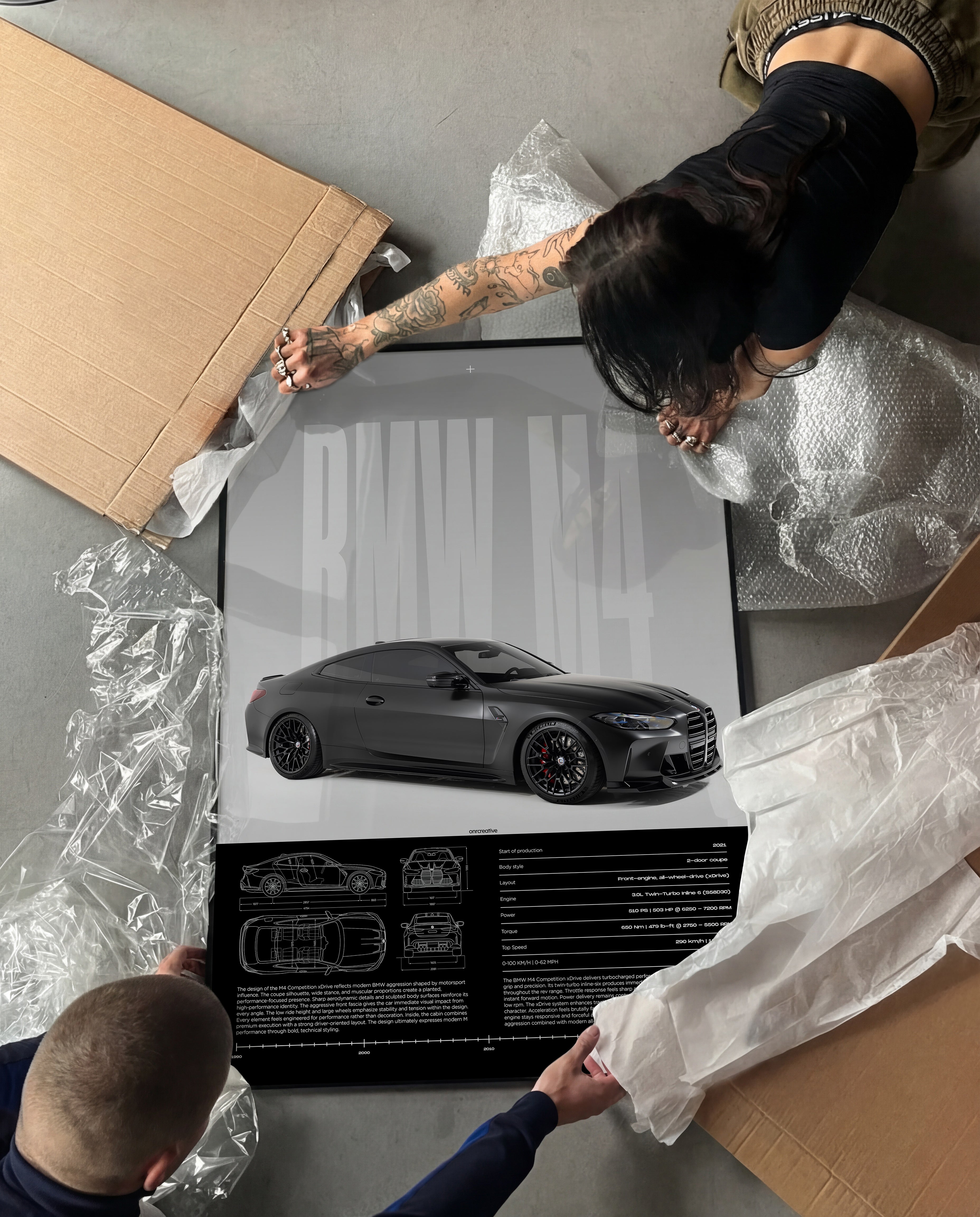 BMW M4 Competition (G82) Car Poster - image 2