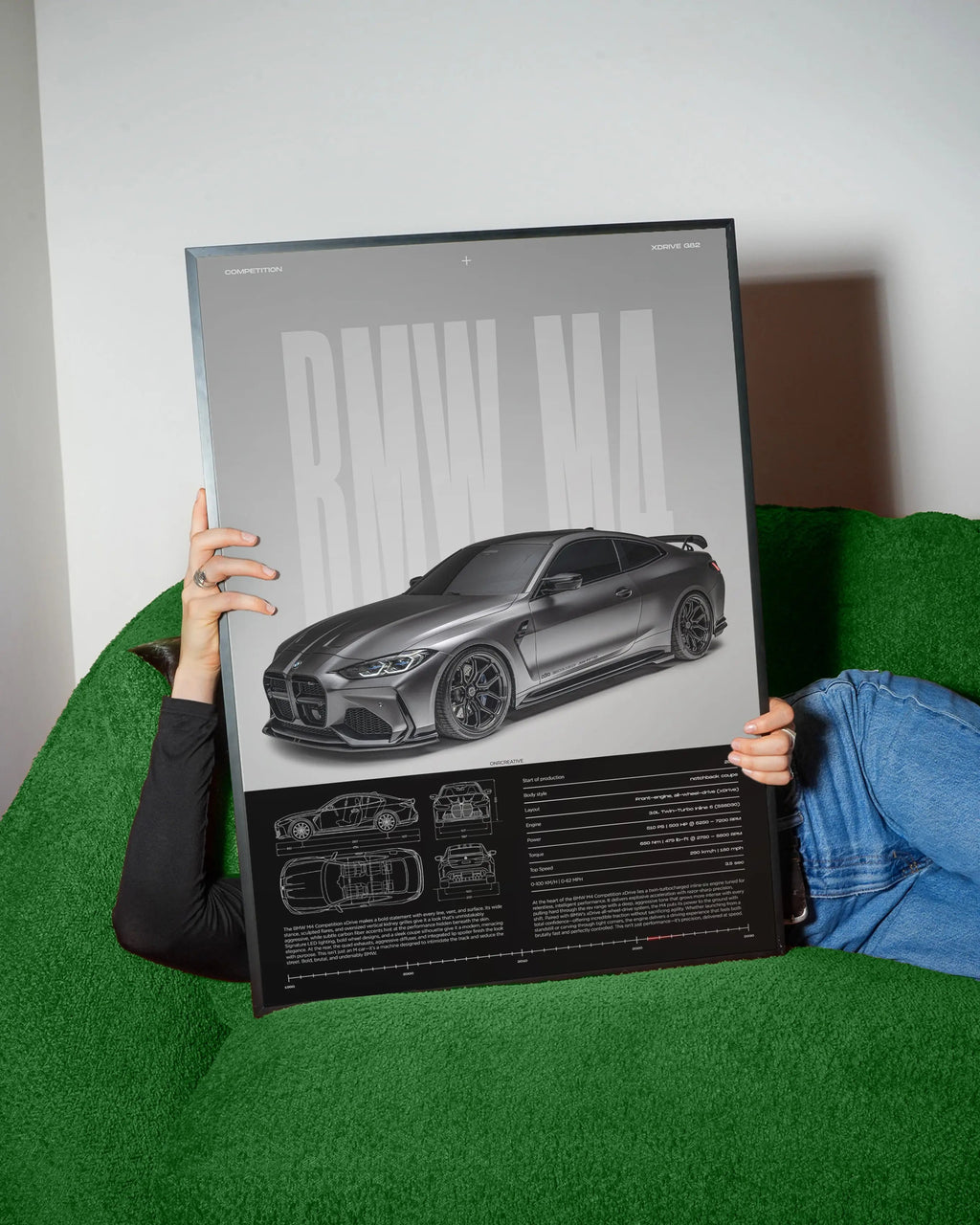 BMW M4 Competition xDrive Car Poster - image 2