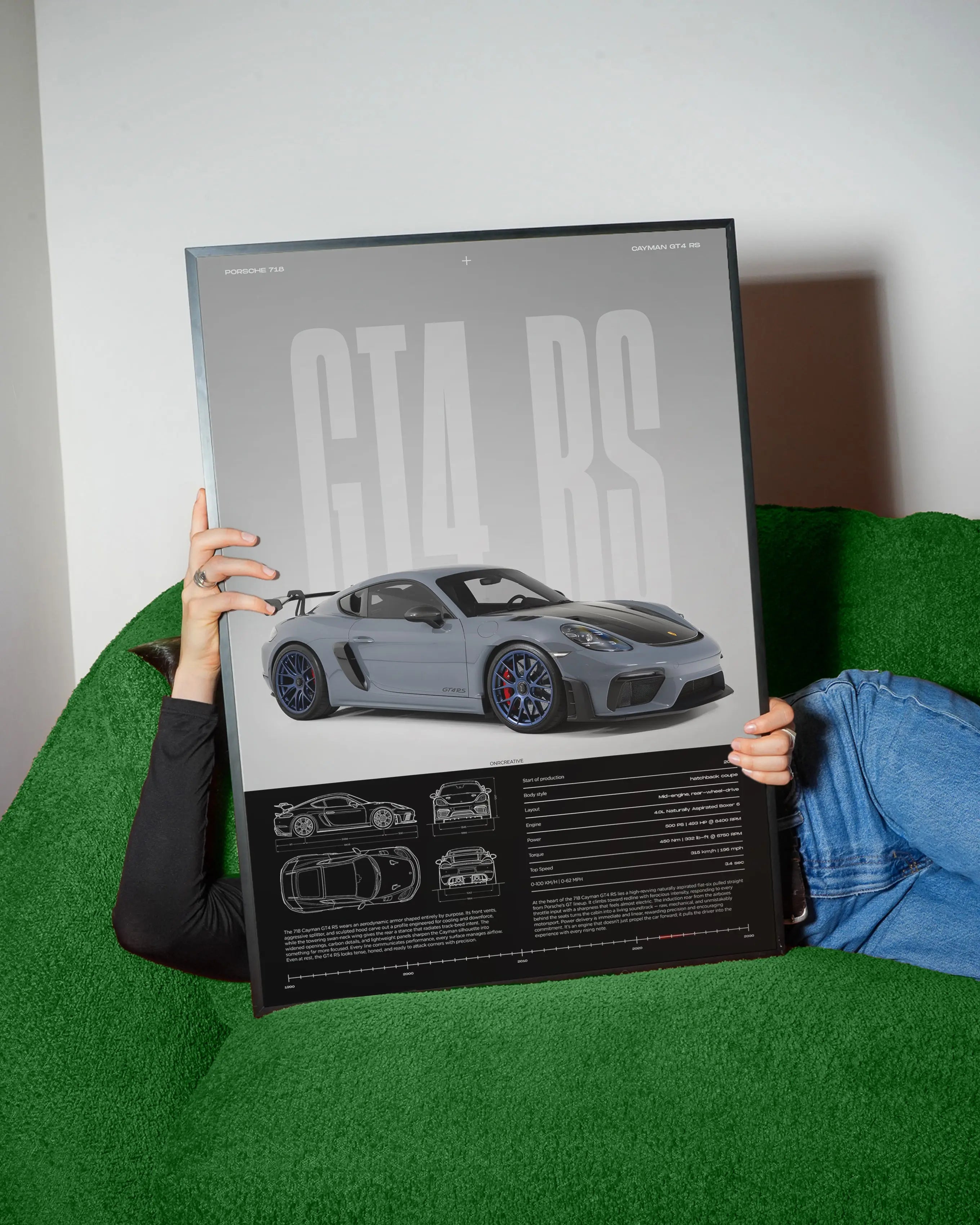 Porsche 718 Cayman GT4 RS Car Poster - image 3