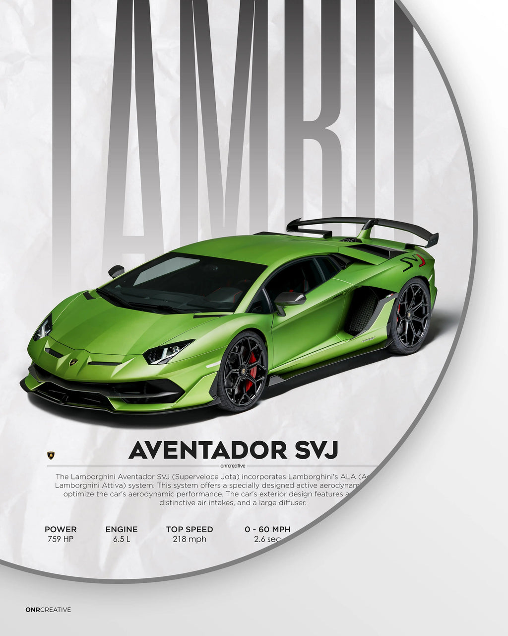 Lamborghini Aventador SVJ Car Poster - image 5