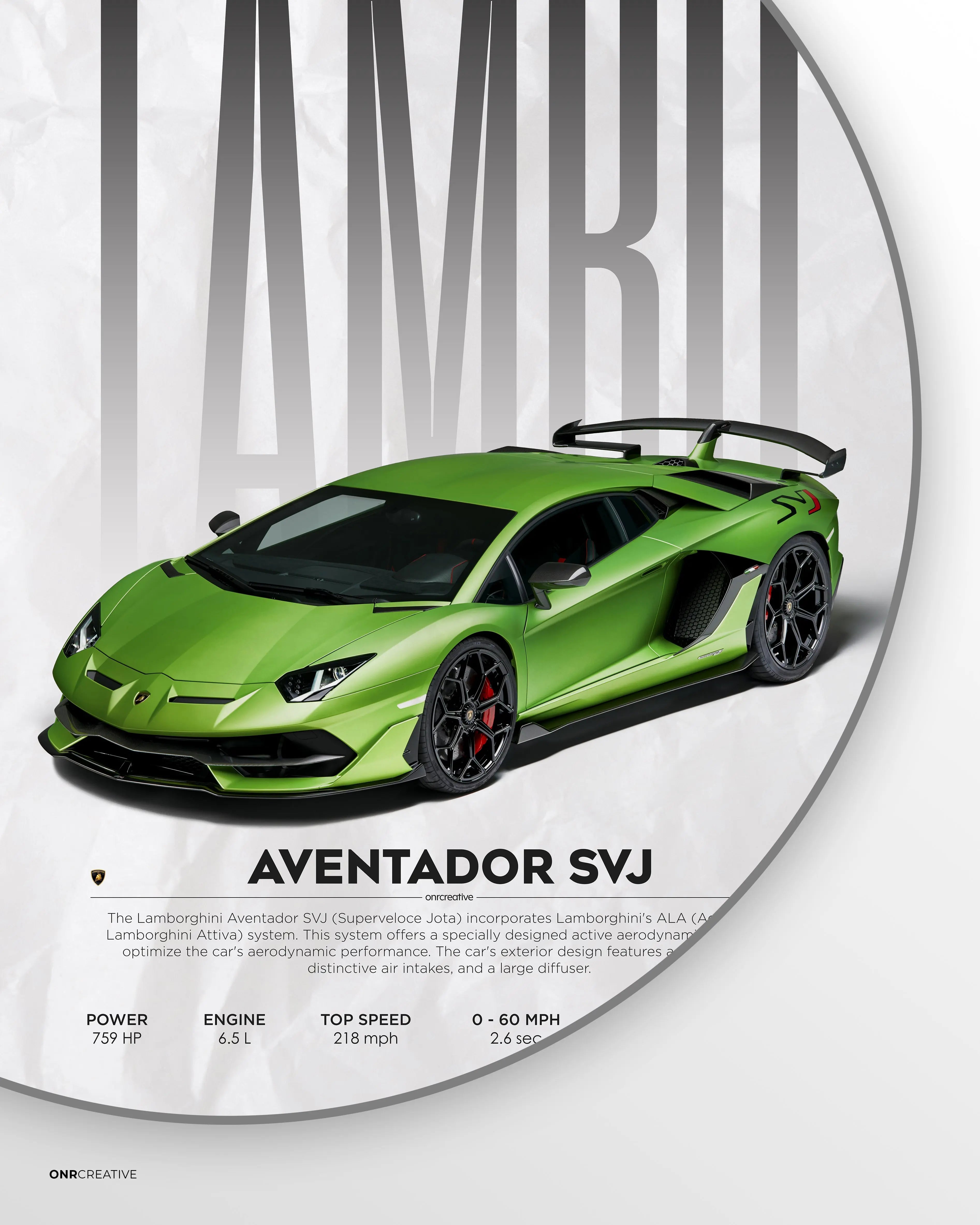 Lamborghini Aventador SVJ Car Poster - image 5