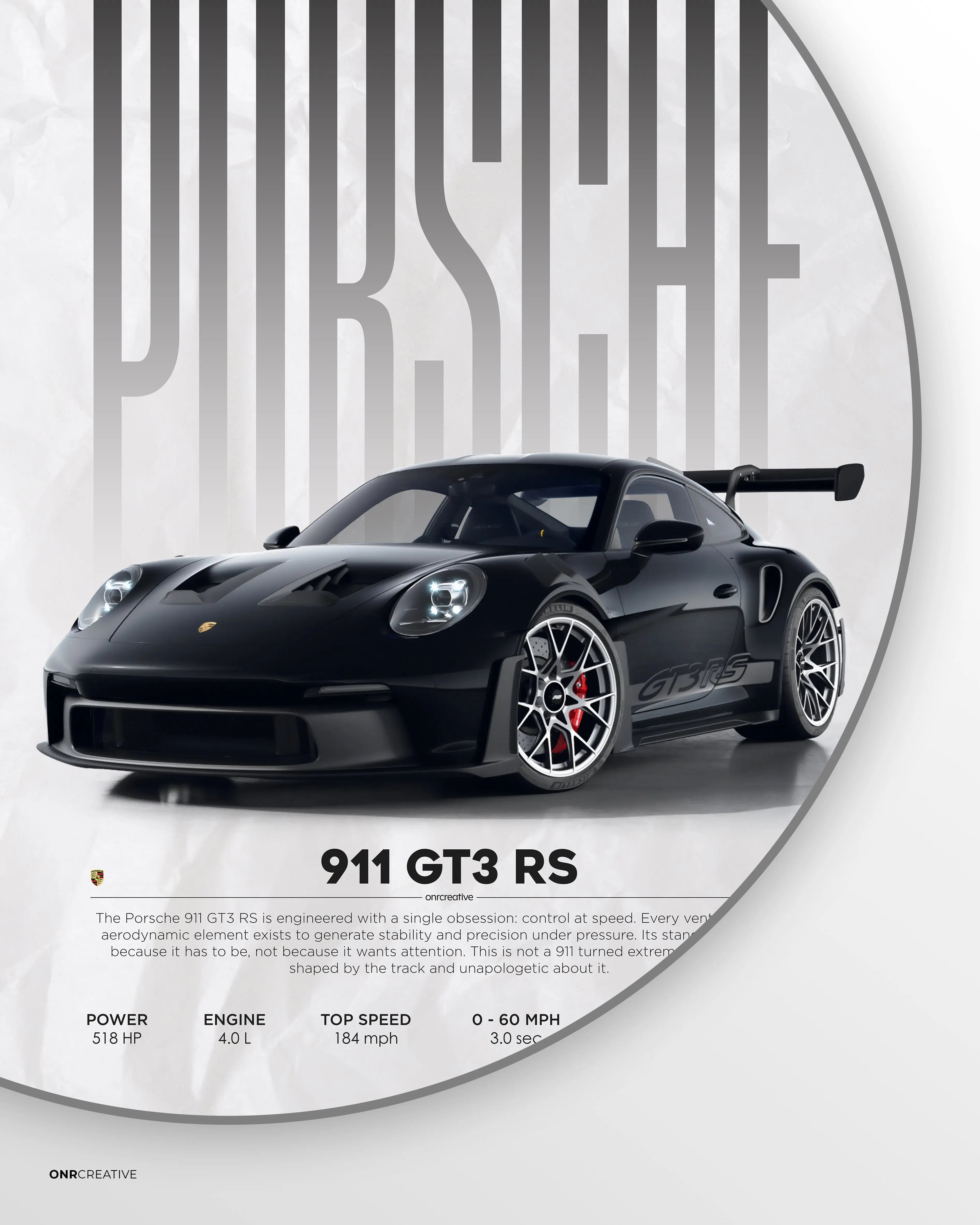 Porsche 911 GT3 RS Car Poster - image 4