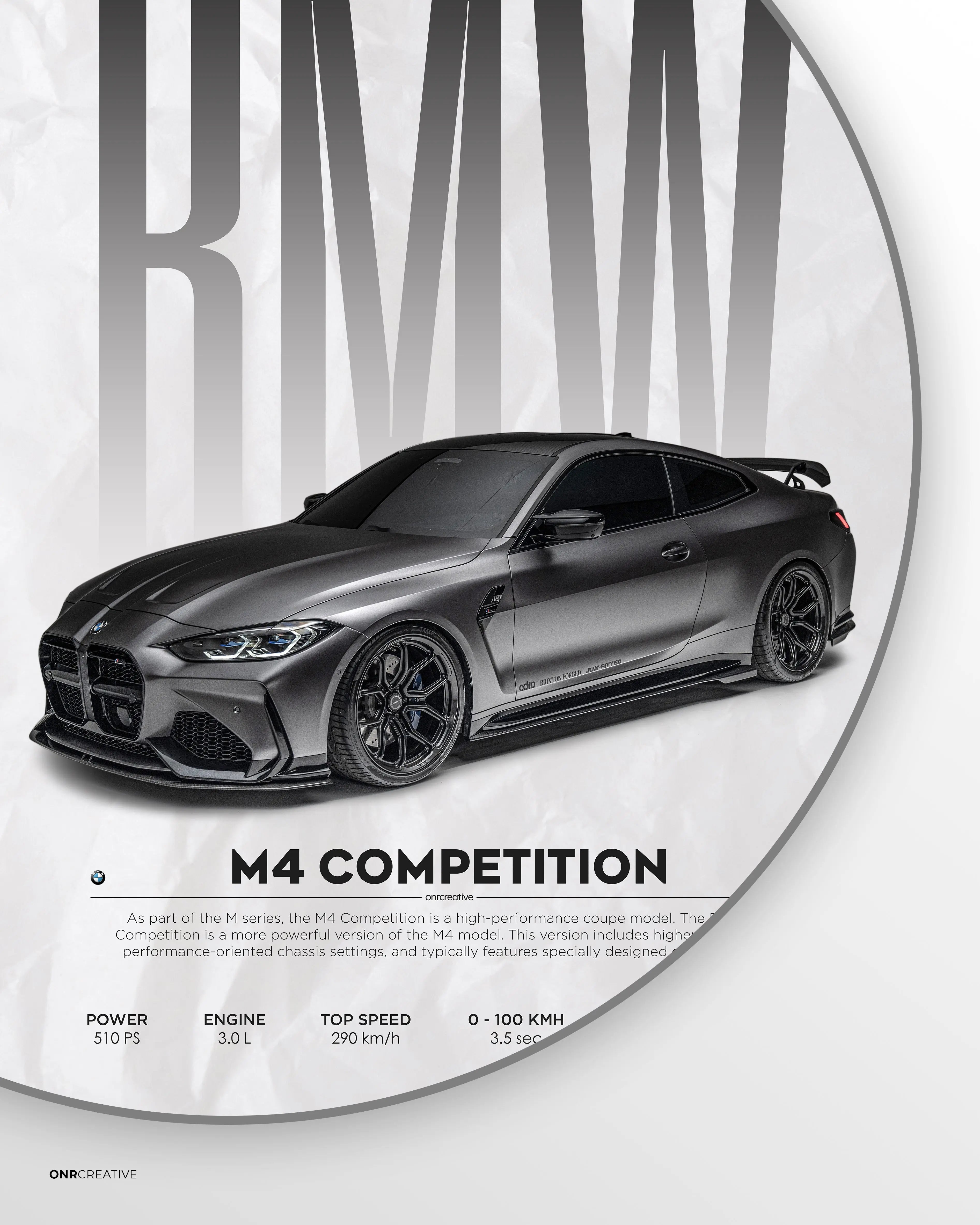 BMW M4 Competition G82 Car Poster - image 5